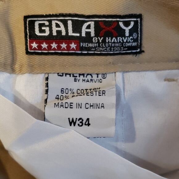 Khaki 6 Pocket Cargo Shorts  Waist 34, 13" Inseam Galaxy by Harvick NEW - Picture 6 of 7